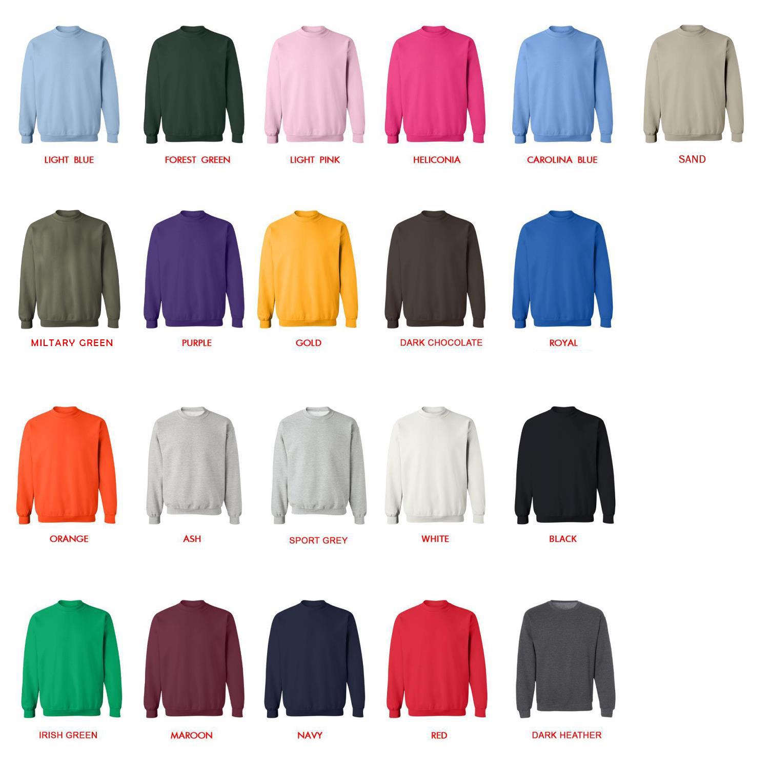 sweatshirt color chart - Frankenstein Shop