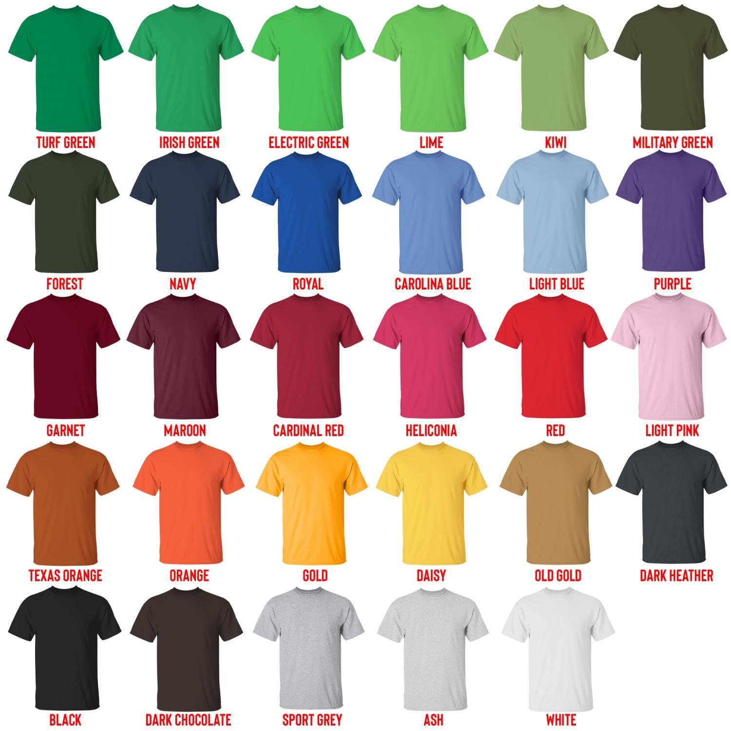 t shirt color chart - Frankenstein Shop