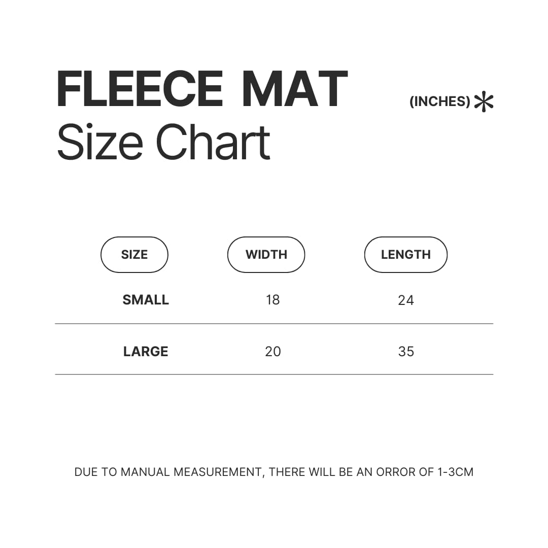 Fleece Mat Size Chart - Frankenstein Shop