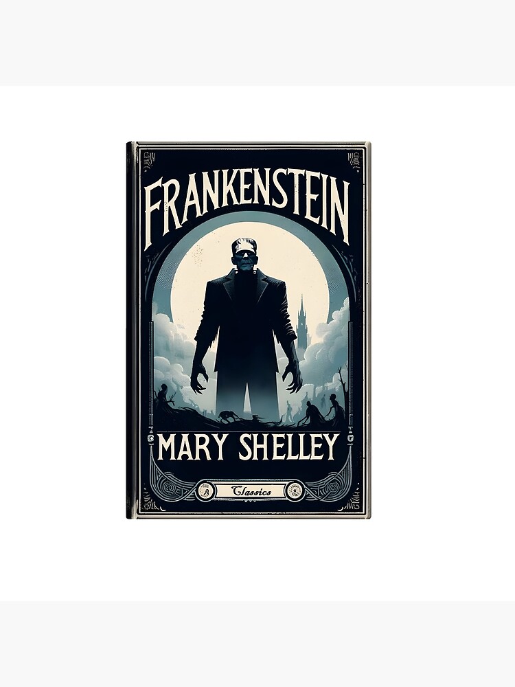 Frankenstein Book Cover Vintage Throw Pillow - Image 2