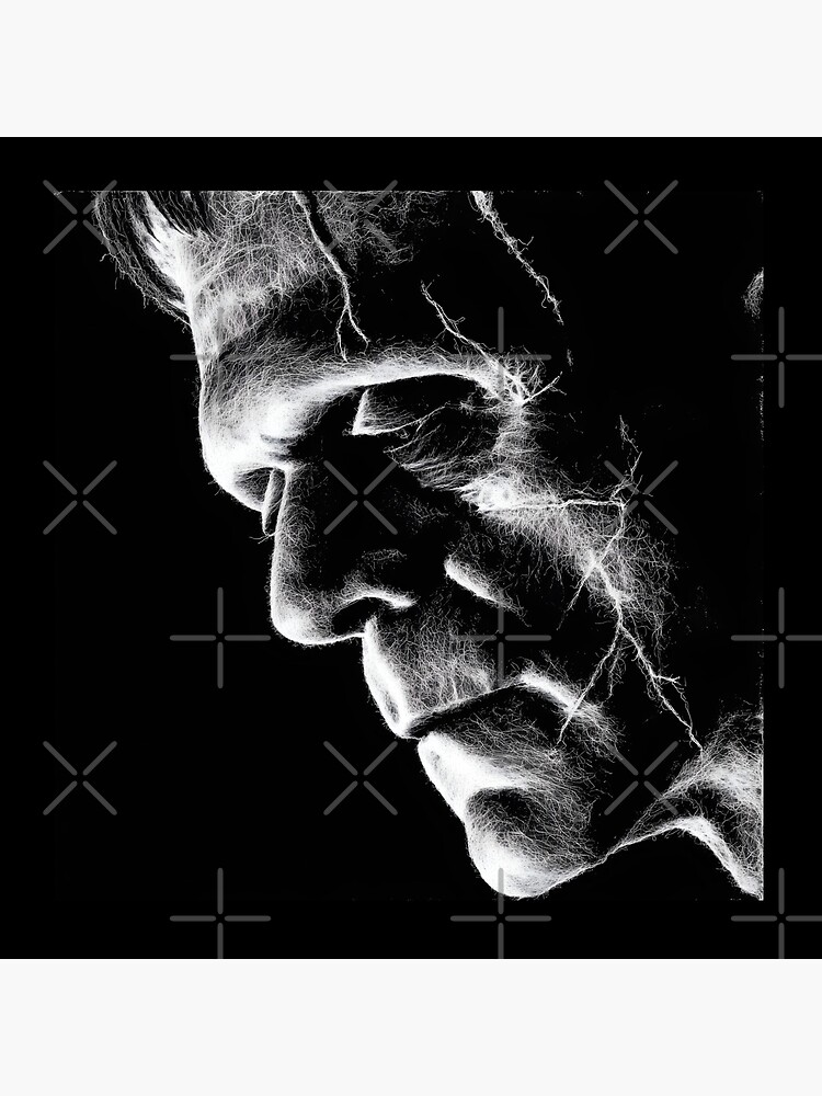 Thoughtful Frankenstein Black And White Throw Pillow - Image 2