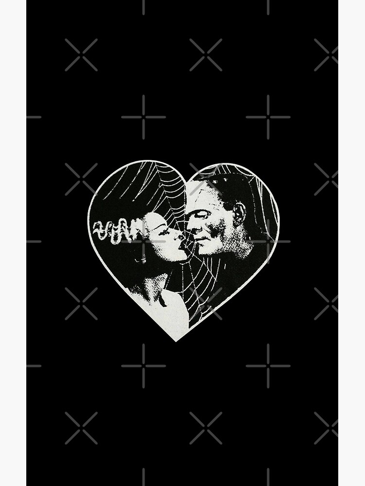 Frankenstein Bride Goth Heart Shower Curtain - Image 2