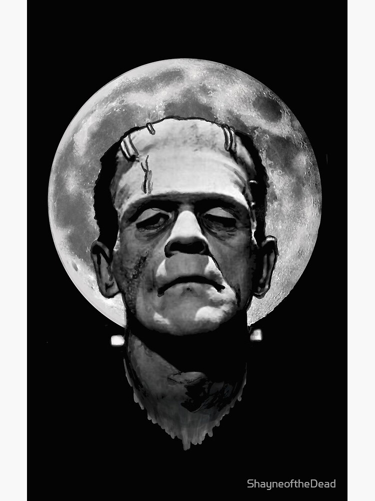 Frankenstein Moon Gothic Shower Curtain - Image 2