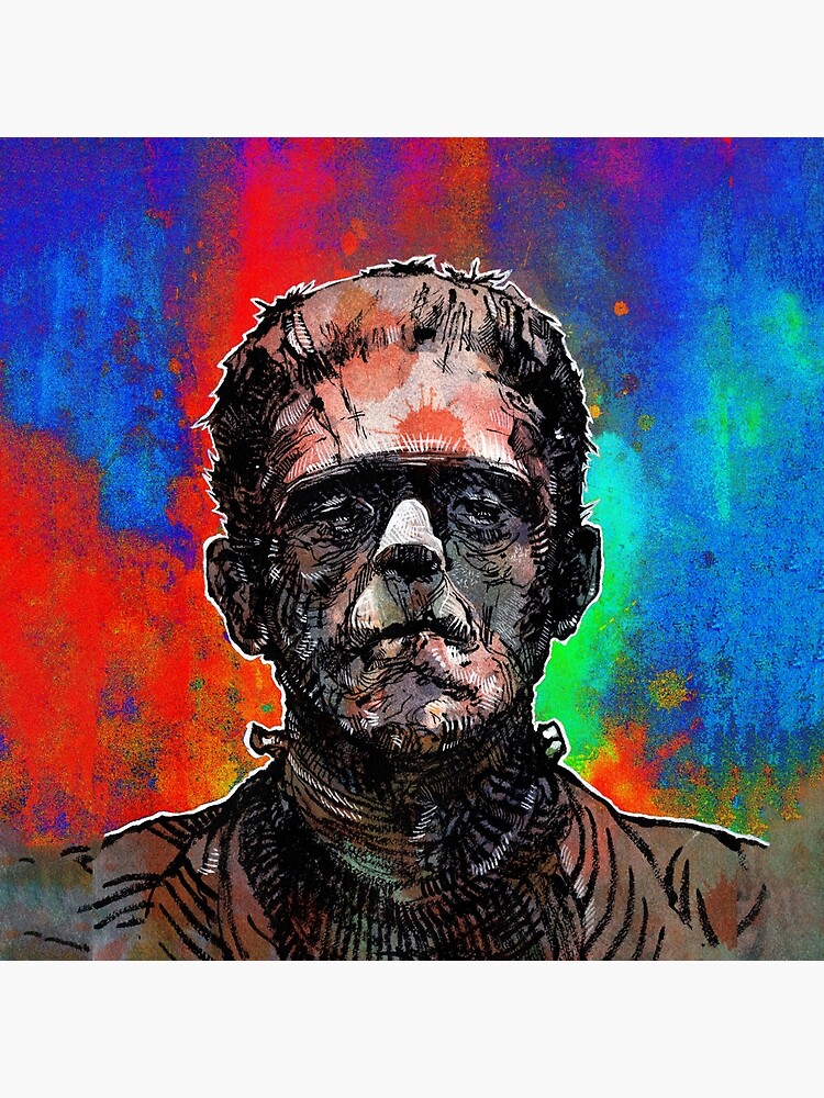Frankenstein’s Monster Gothic Art Tapestry - Image 2