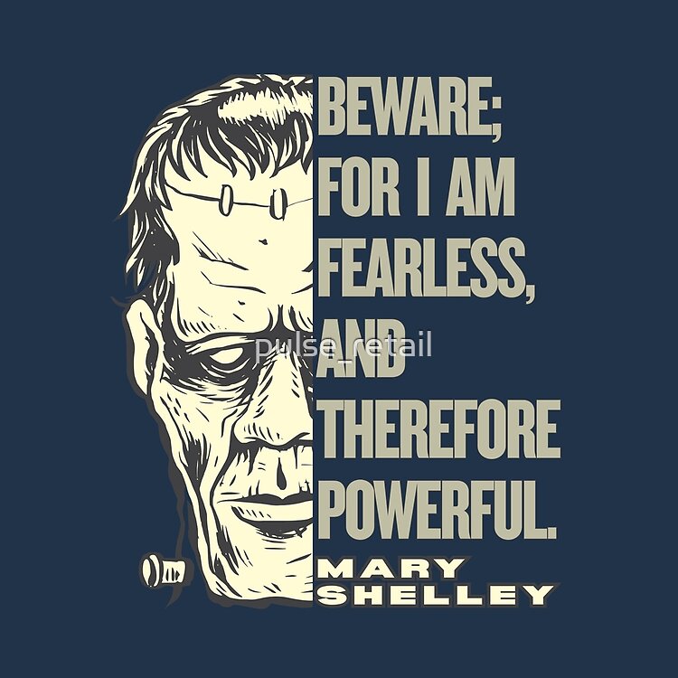 Frankenstein Beware Fearless Quote Tote Bag - Image 2