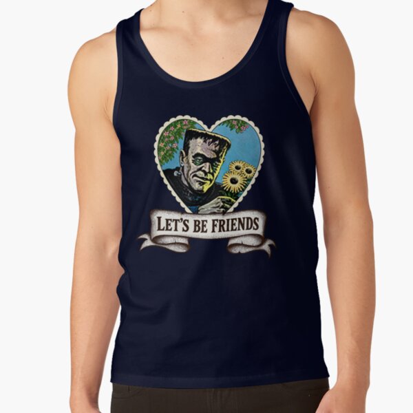 Let’s Be Friends Frankenstein Quote Tank Top - Image 5