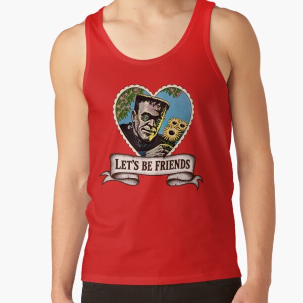 Let’s Be Friends Frankenstein Quote Tank Top - Image 4