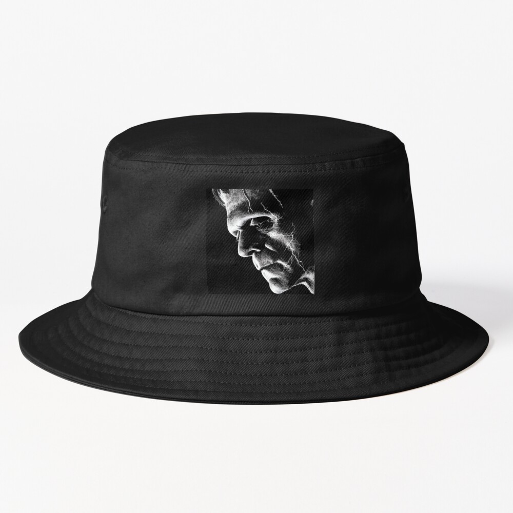 Thoughtful Frankenstein Black White Bucket Hat