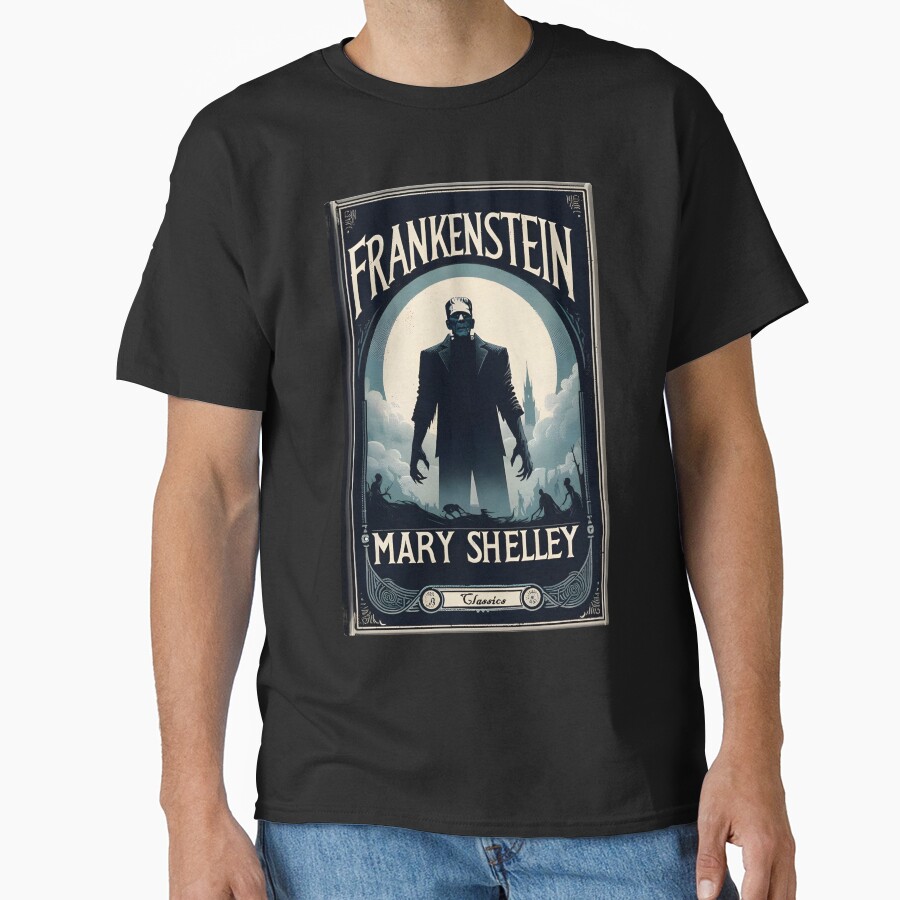 Frankenstein Book Cover Vintage T-shirt - Image 3