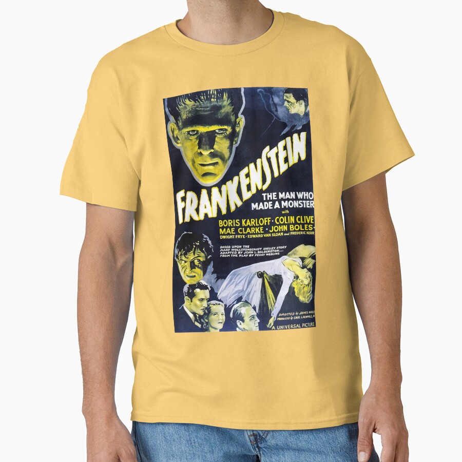 Frankenstein Vintage Gothic Classic T-shirt - Image 6