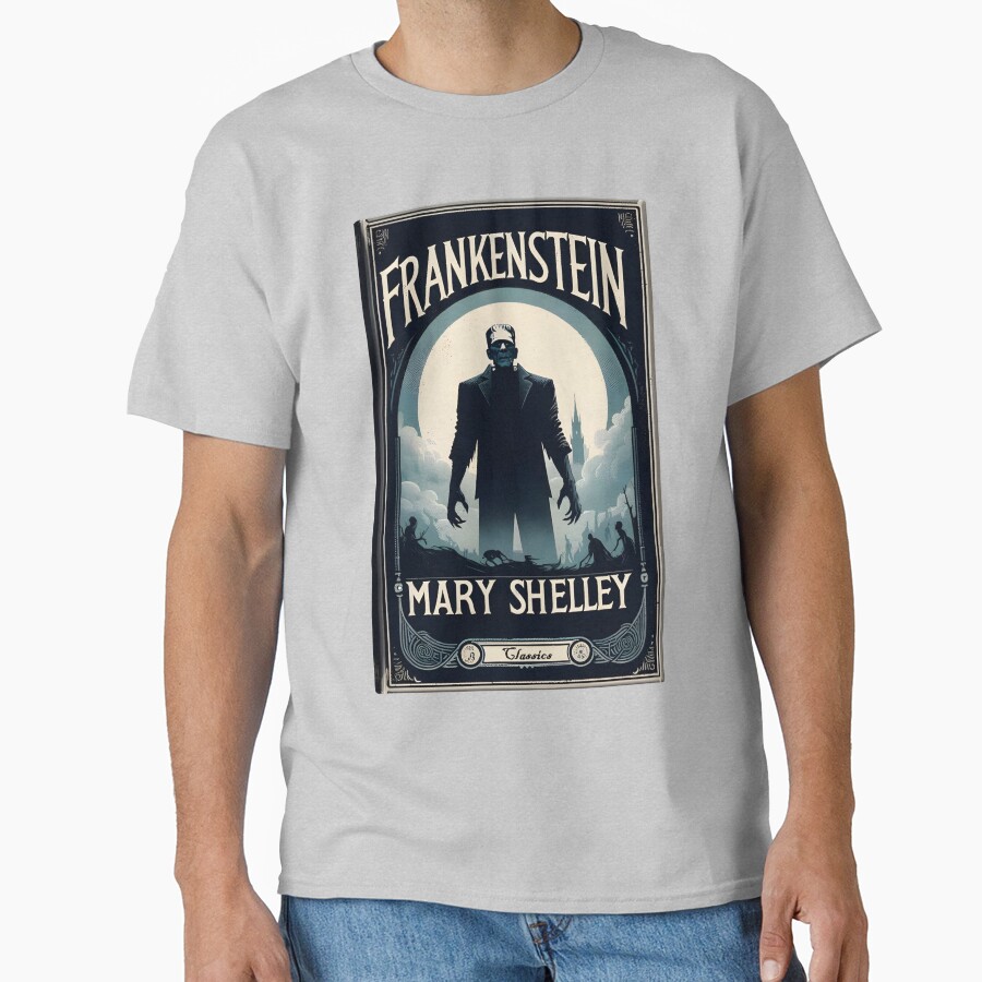 Frankenstein Book Cover Vintage T-shirt - Image 4