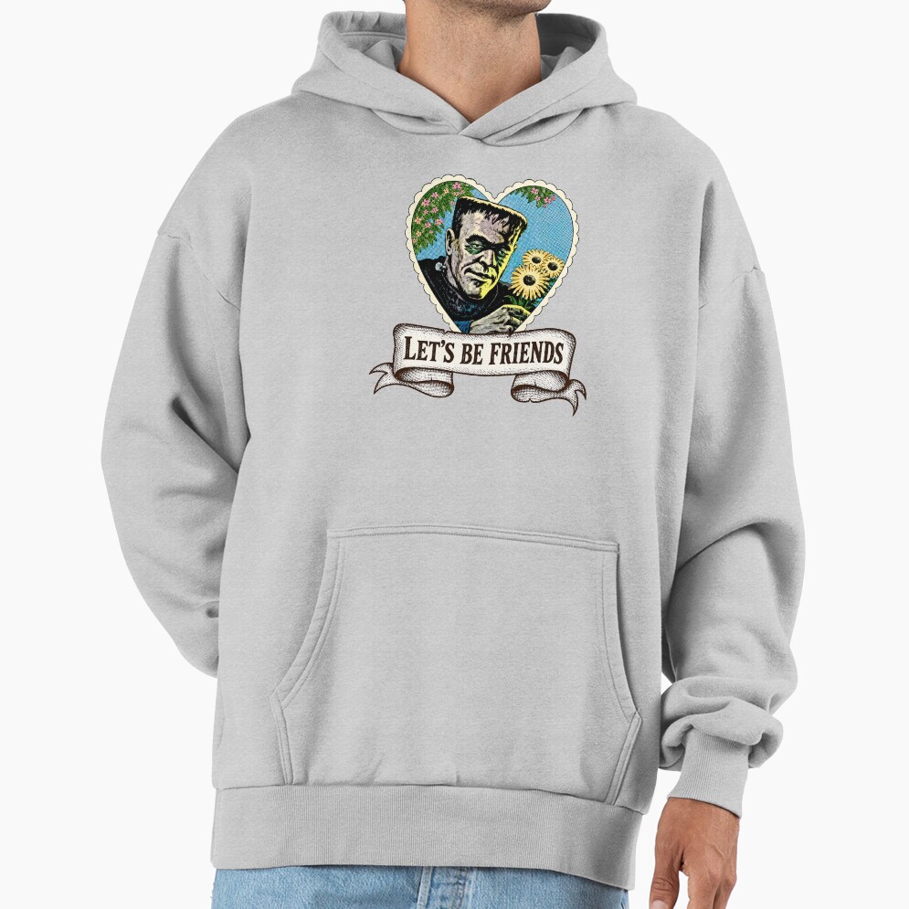 Let’s Be Friends Frankenstein Quote Hoodie - Image 4