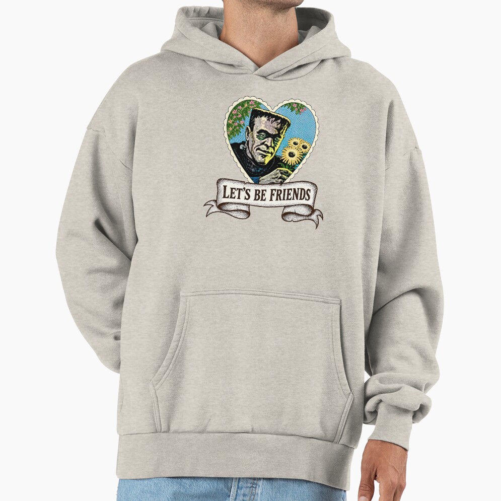 Let’s Be Friends Frankenstein Quote Hoodie - Image 3