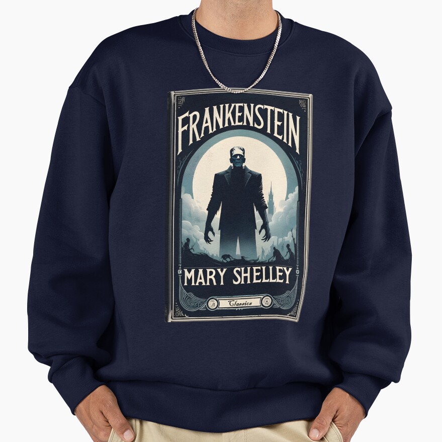Frankenstein Book Cover Vintage Sweatshirt - Image 5