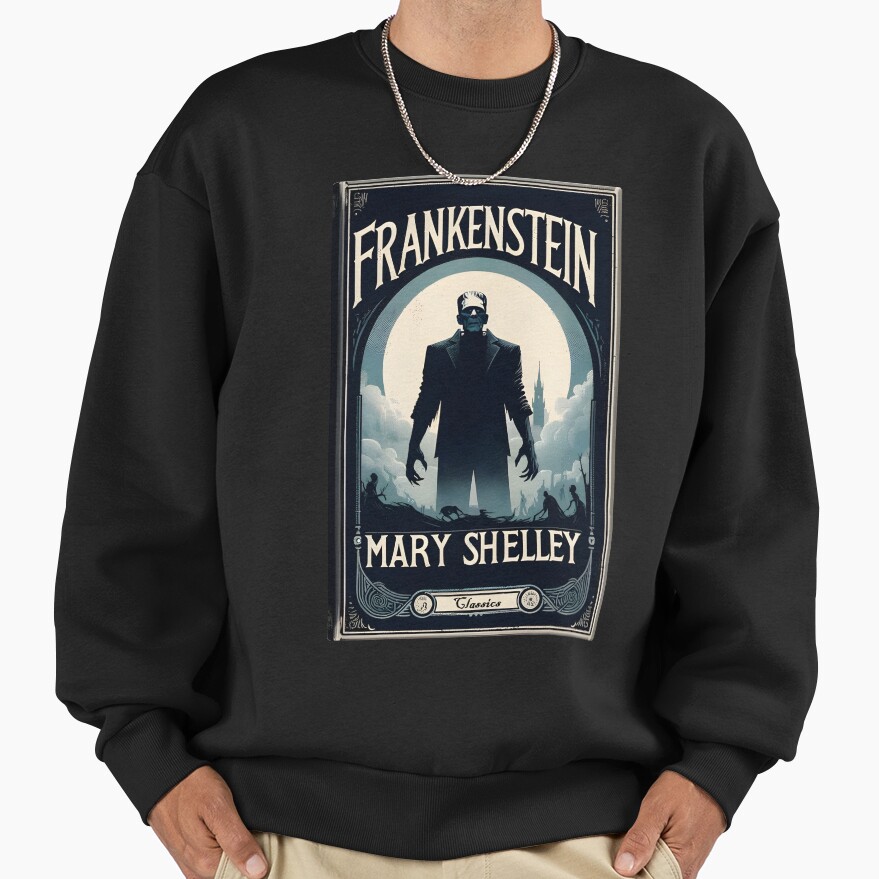 Frankenstein Book Cover Vintage Sweatshirt - Image 2