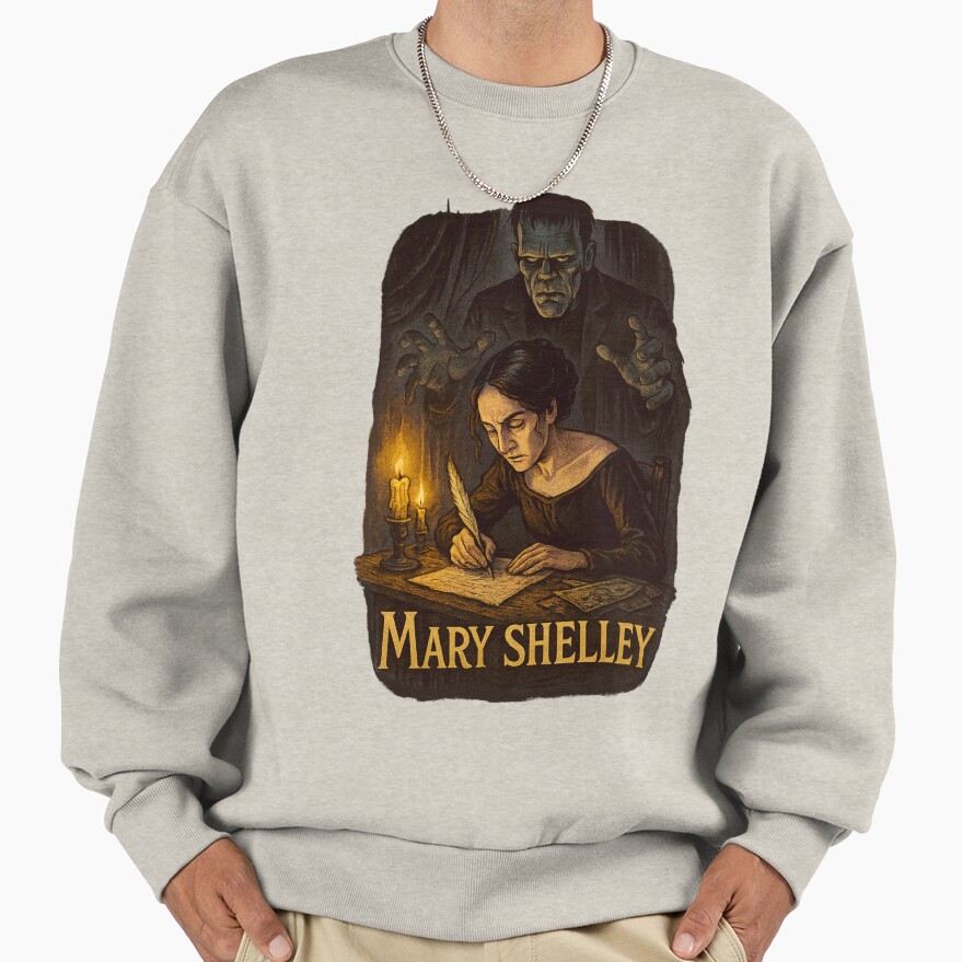 Mary Shelley Last Chapter Gothic Quote Sweatshirt - Image 3