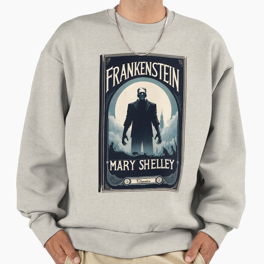 Frankenstein Book Cover Vintage Sweatshirt - Image 3