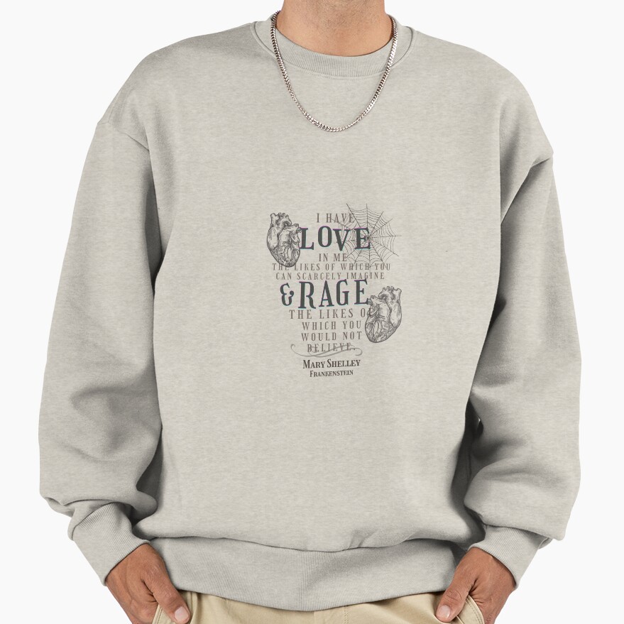 Mary Shelley Frankenstein Love And Rage Sweatshirt - Image 3