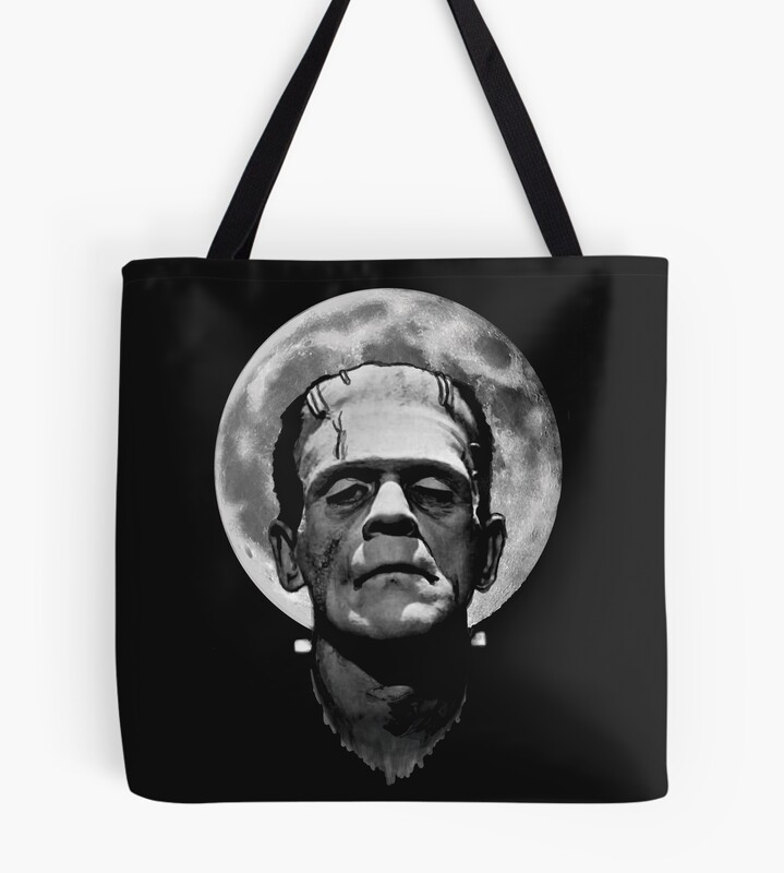Monster Frankenstein Under Moon Tote Bag