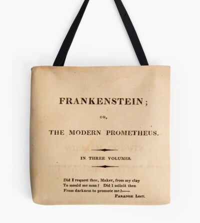 Frankenstein Title Page Vintage Tote Bag