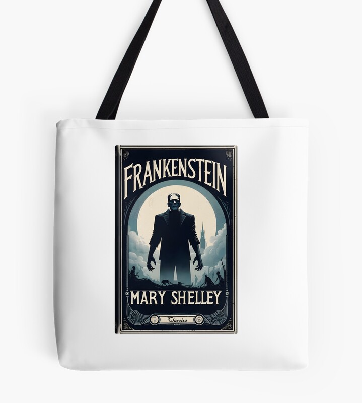 Frankenstein Book Cover Vintage Tote Bag