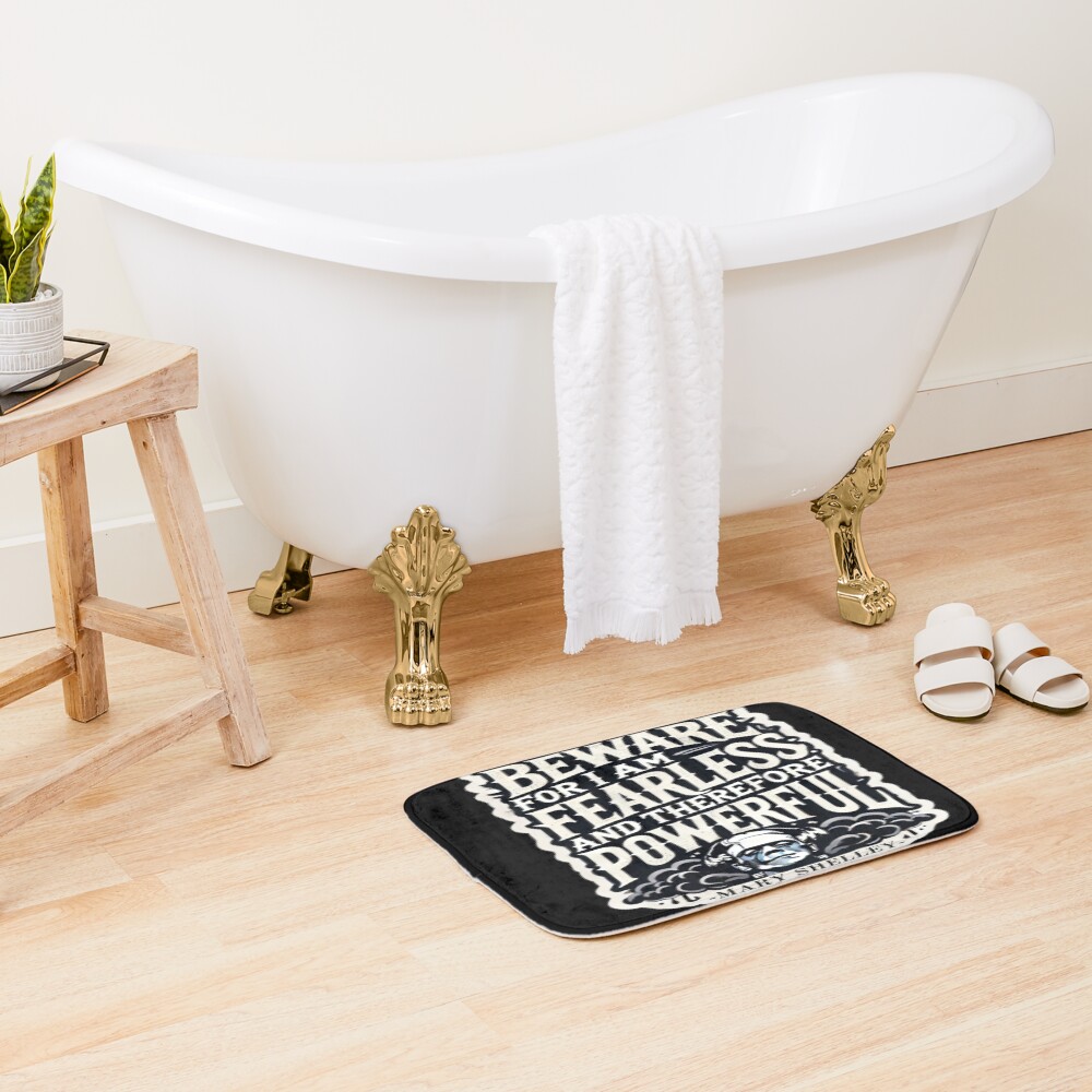 Frankenstein Quote Literary Style Bath Mat - Image 2