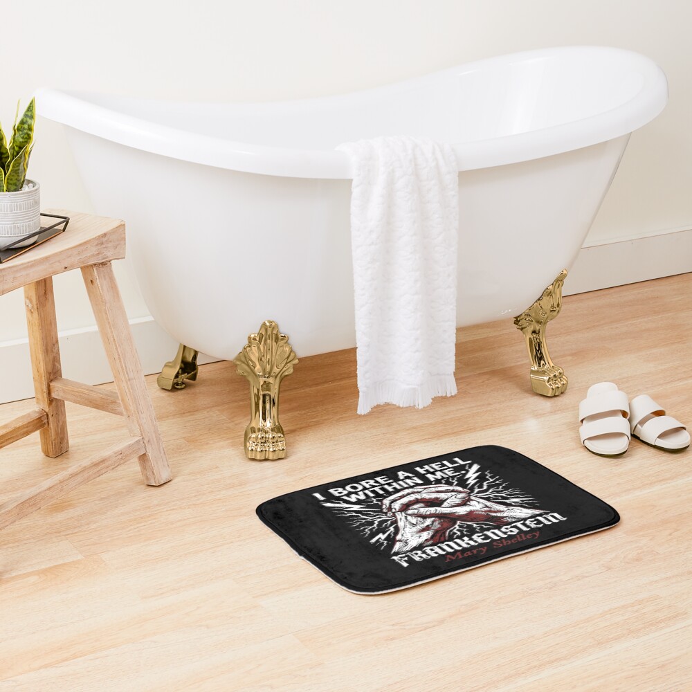 Frankenstein I Bore A Hell Within Me Bath Mat - Image 2