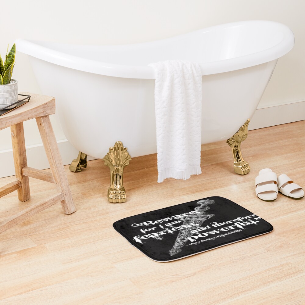 Mary Shelley Frankenstein Fearless Quote Bath Mat - Image 2