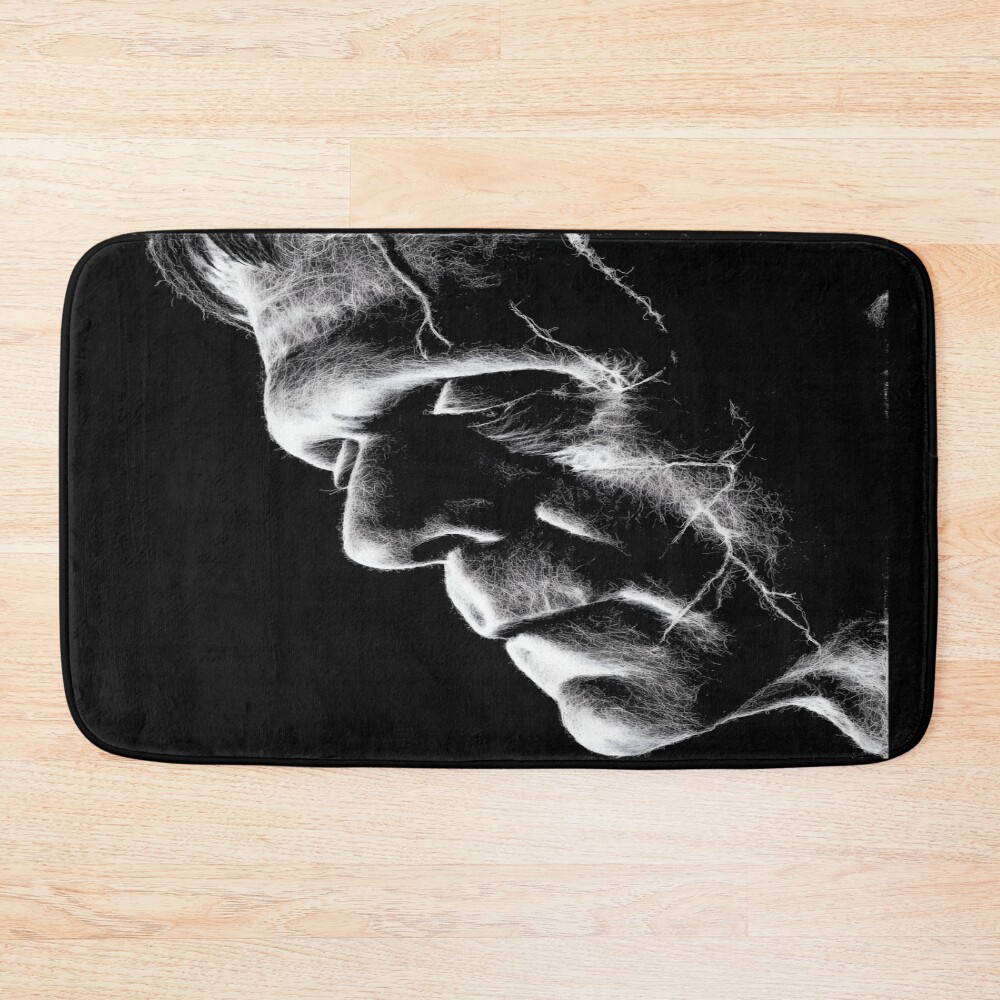 Thoughtful Frankenstein Black And White Bath Mat