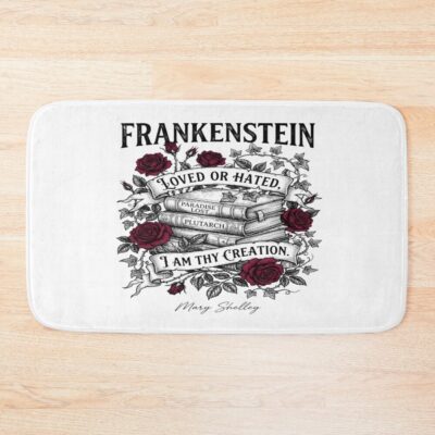 Frankenstein Thy Creation Quote Bath Mat