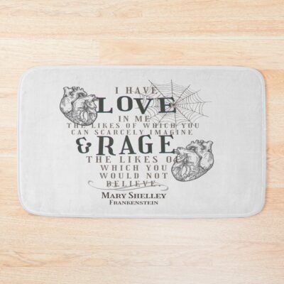 Mary Shelley Frankenstein Love And Rage Bath Mat