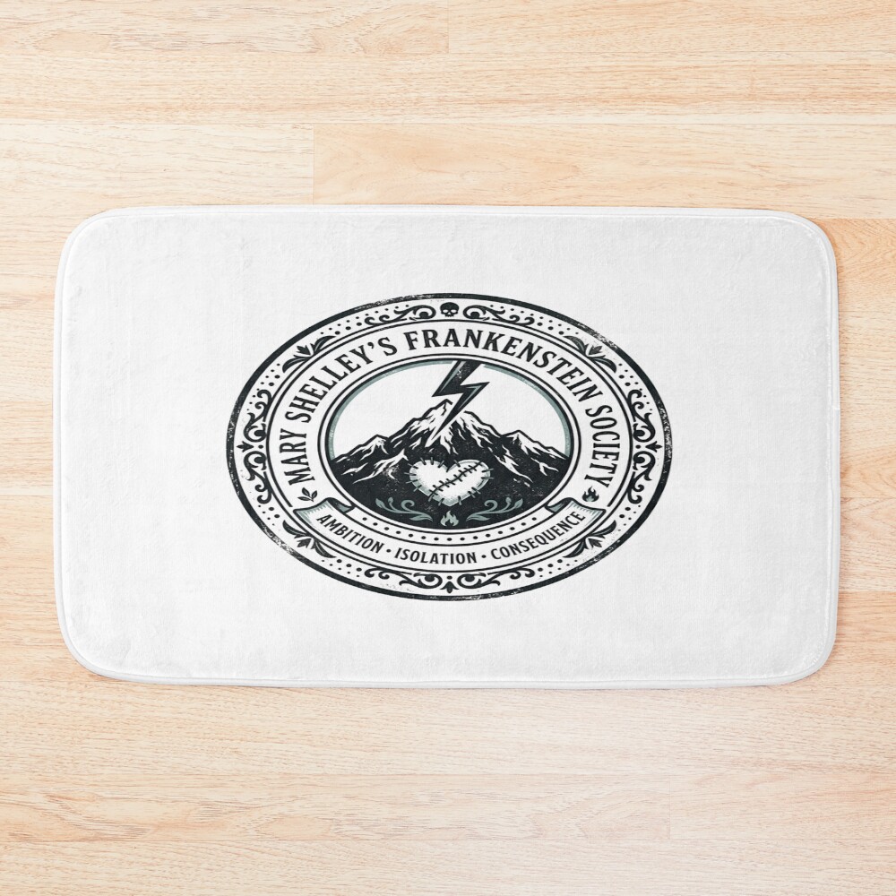 Mary Shelley Frankenstein Society Quote Bath Mat