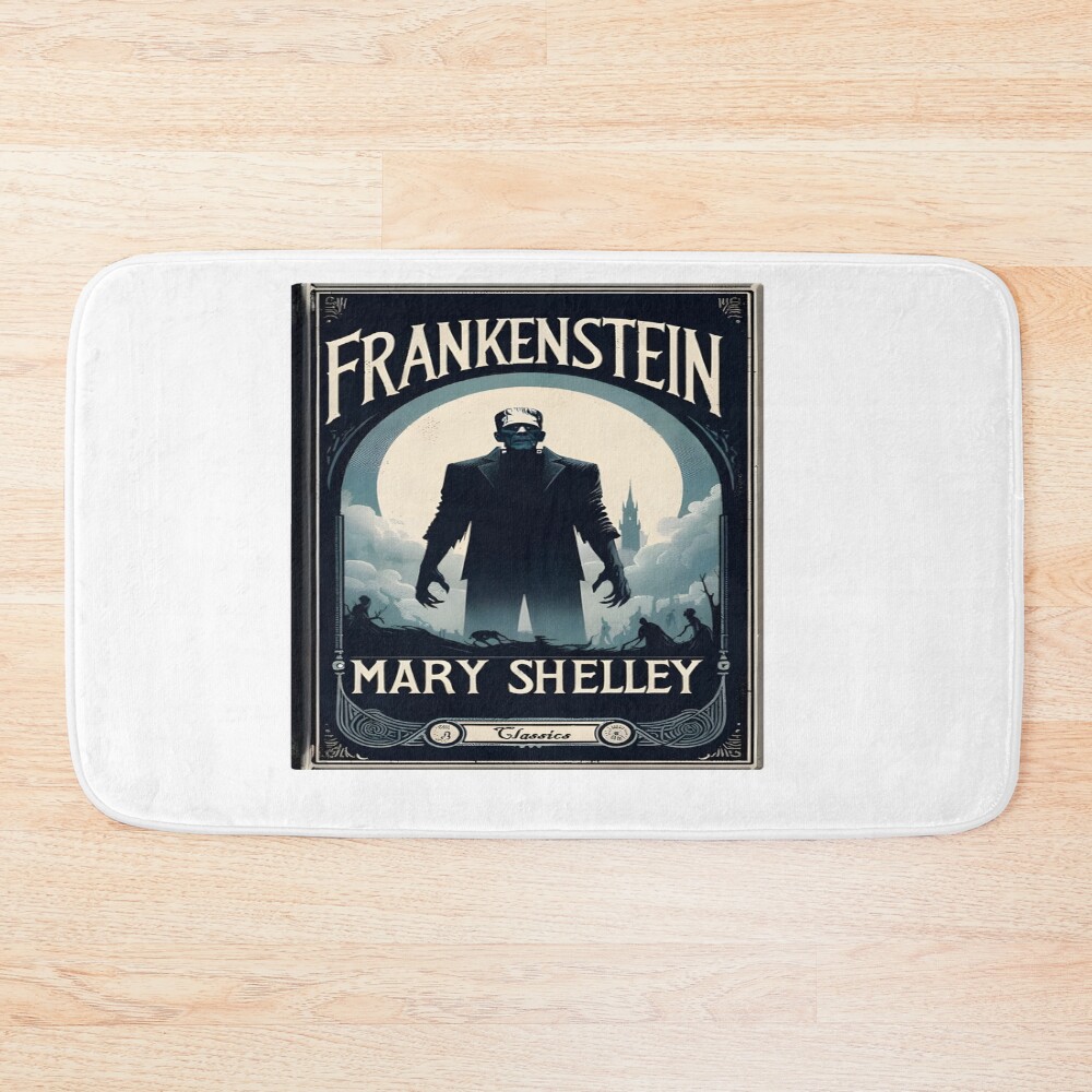 Frankenstein Book Cover Vintage Bath Mat