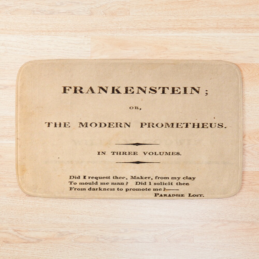 Frankenstein Title Page Vintage Bath Mat