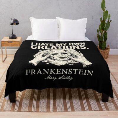 Frankenstein I Hate My Own Creations Throw Blanket
