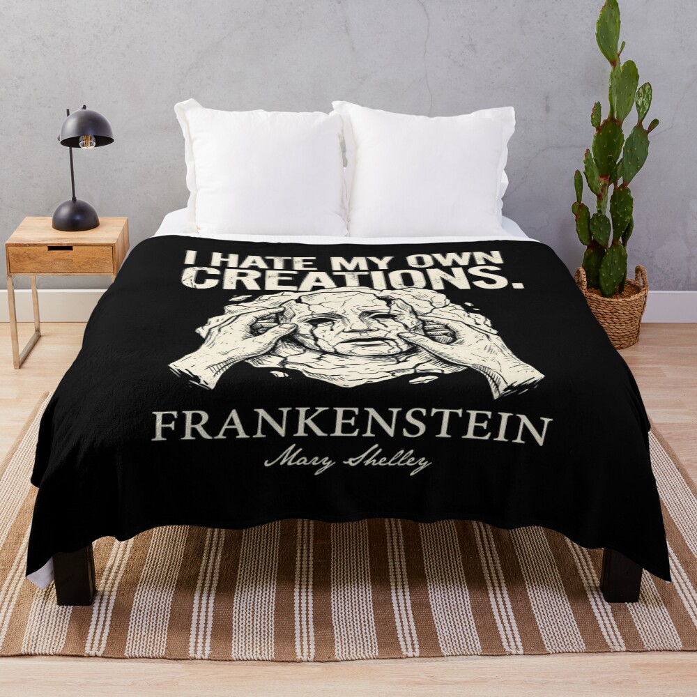 Frankenstein I Hate My Own Creations Throw Blanket