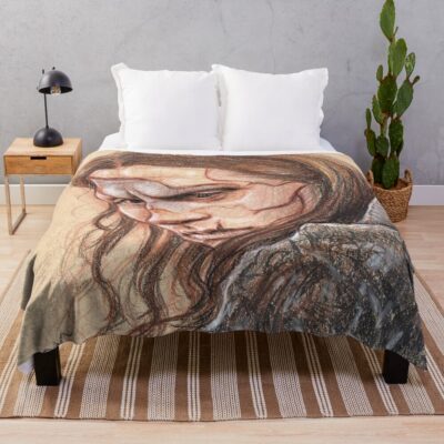 Frankenstein’s Creature Gothic Horror Art Throw Blanket