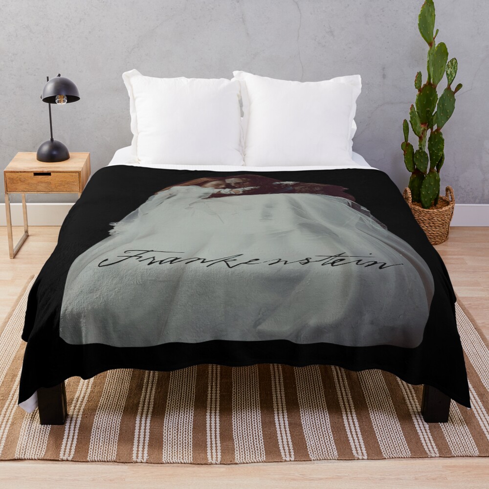 Frankenstein 2025 Jacob Elordi Gothic Throw Blanket