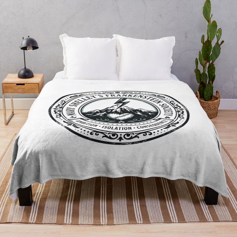 Mary Shelley Frankenstein Society Quote Throw Blanket