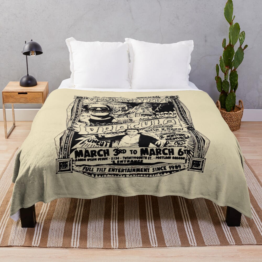 Retro Monsters Frankenstein Throw Blanket