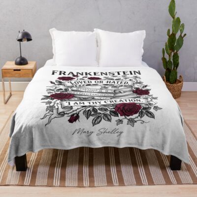 Frankenstein Thy Creation Quote Throw Blanket