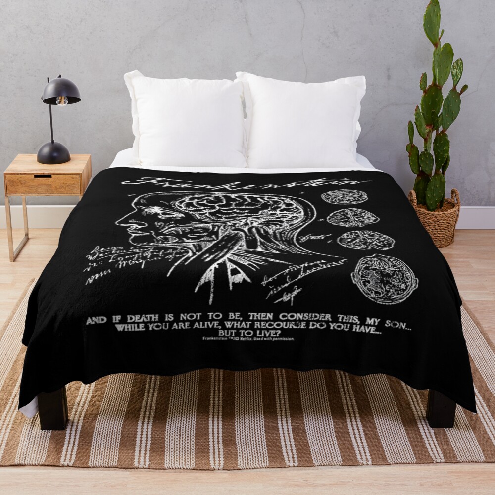 Frankenstein 2025 Horror Style Throw Blanket