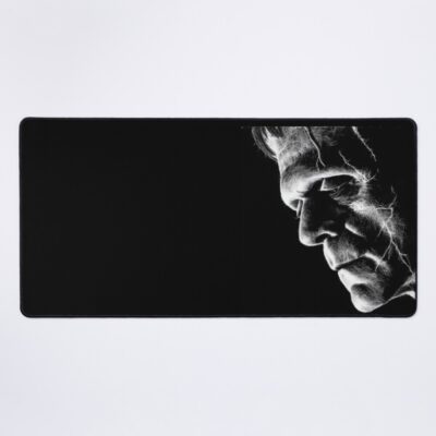 Thoughtful Frankenstein Black White Mouse Pad