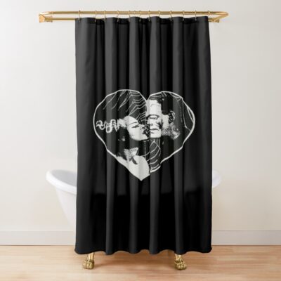 Frankenstein Bride Goth Heart Shower Curtain