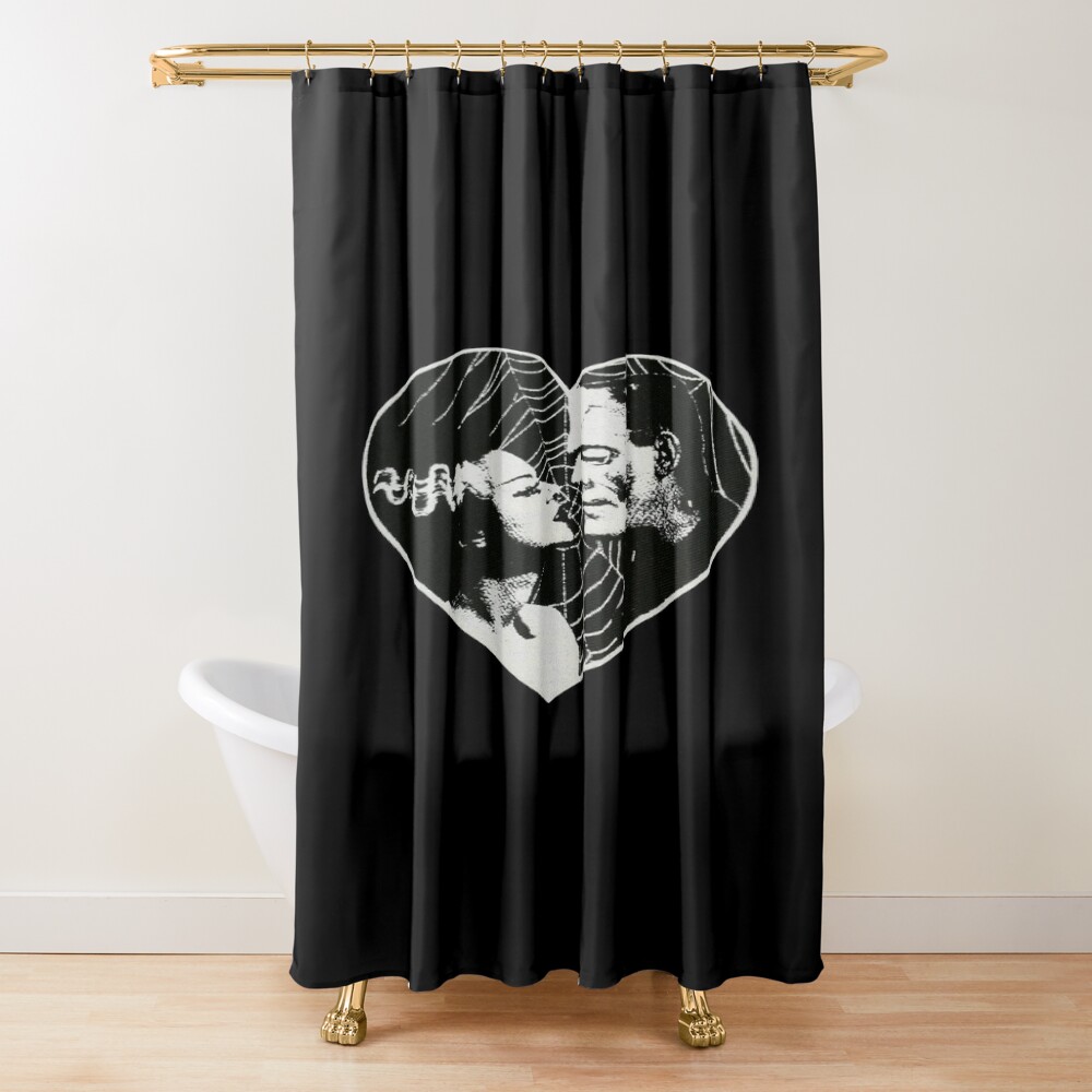 Frankenstein Bride Goth Heart Shower Curtain