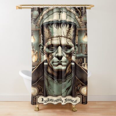 The Frankenstein Monster Retro Shower Curtain