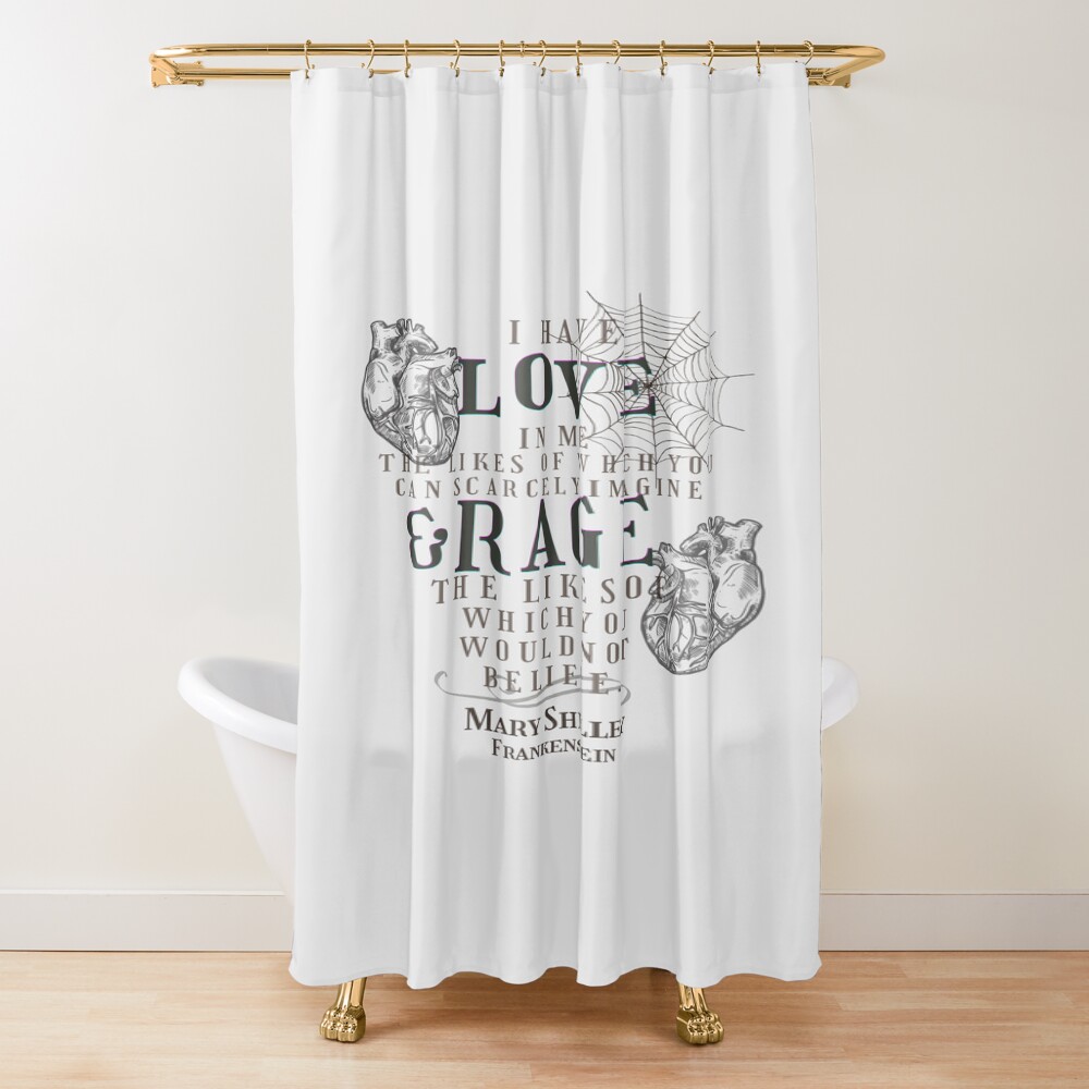 Mary Shelley Frankenstein Rage Shower Curtain