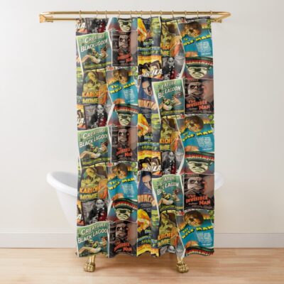 Classic Frankenstein Movie Monsters Shower Curtain