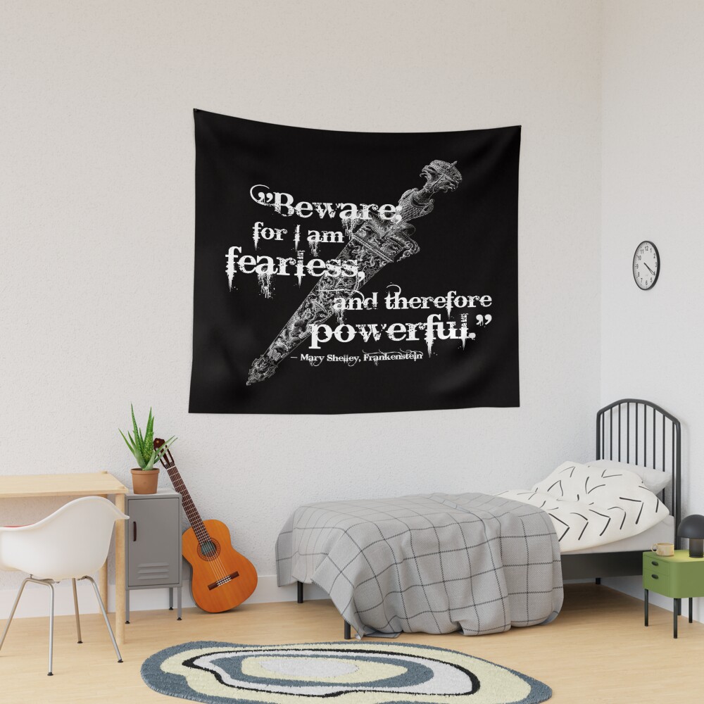 Mary Shelley Frankenstein Fearless Quote Tapestry