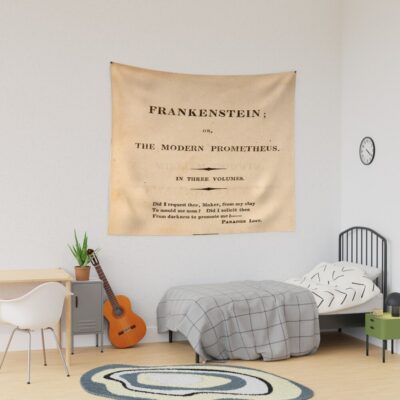 Frankenstein Title Page Vintage Tapestry